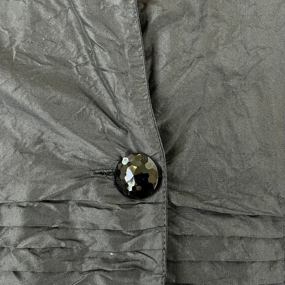 Krista Larson Womens 100% Silk Collar Button Front Blazer Jacket OS - Picture 5 of 6